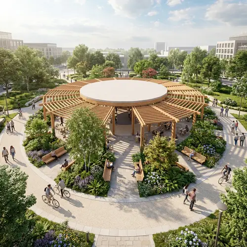 Beautiful Outdoor Circular Plaza Design