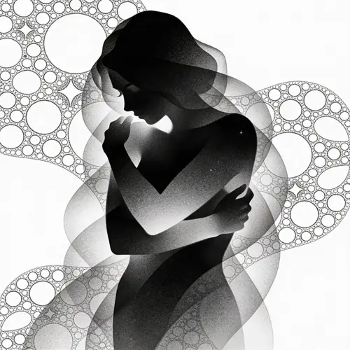 Complexidade Tattoo: Shadowy Lady Embracing Herself