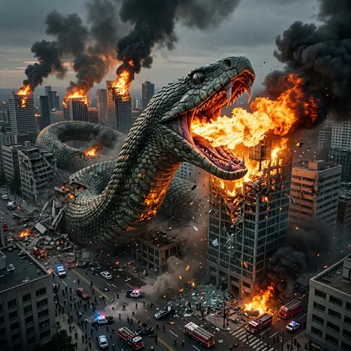 Colossal Snake Causing Chaos in Urban City | Devastation Unleashed