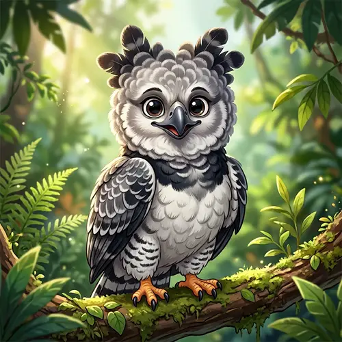 Cute Harpy Eagle Mascot for Instagram