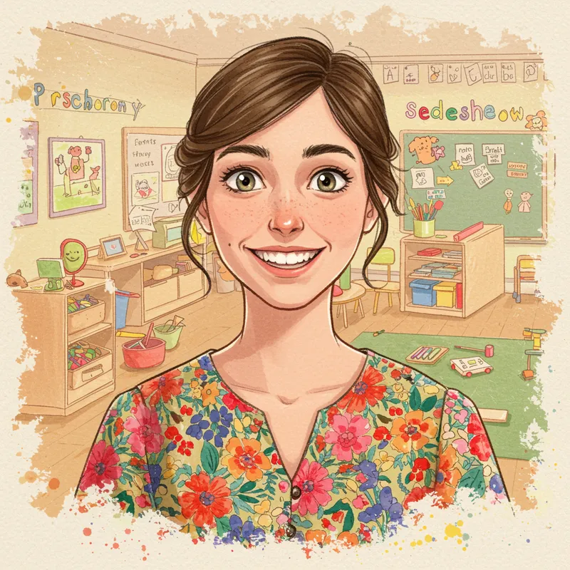 Watercolor Preschool Teacher Art