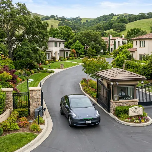 Secure Gated Community with License Plate Recognition Car