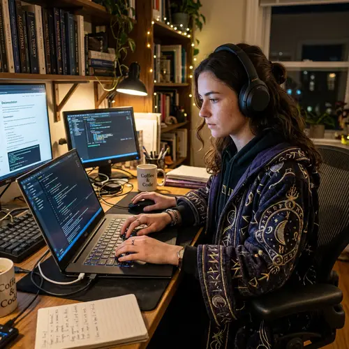 Realistic Wizard Girl with Tech Vibe