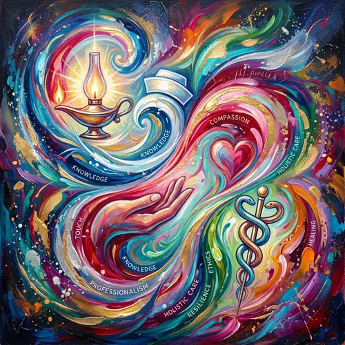 Abstract Vibrant Nursing Philosophies Art