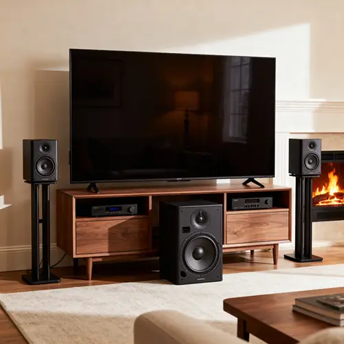 75 Inch TV Console with Speaker & Fireplaces