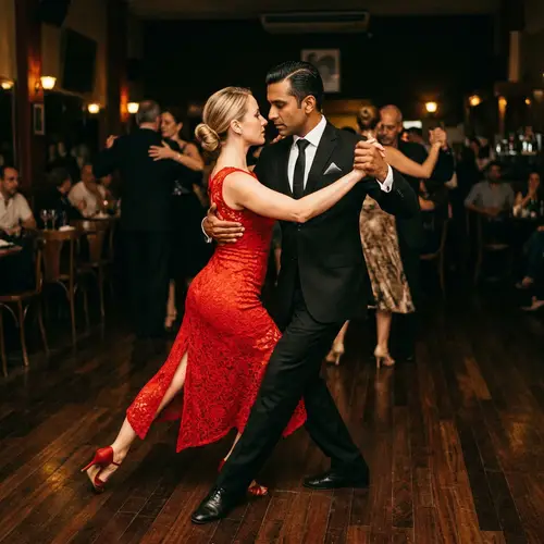 Passionate Tango Dance: South Asian Man and Caucasian Woman