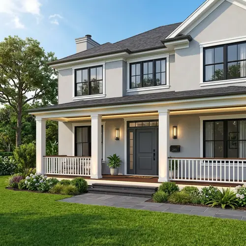 Modern House Facade with Stylish Lighting Features