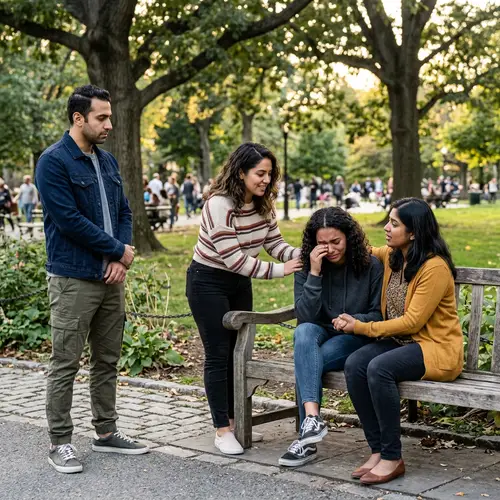 Diverse Group Comforting Friend - Supportive Scene