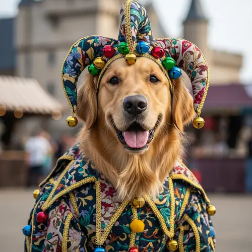 Dog in Vintage Costume