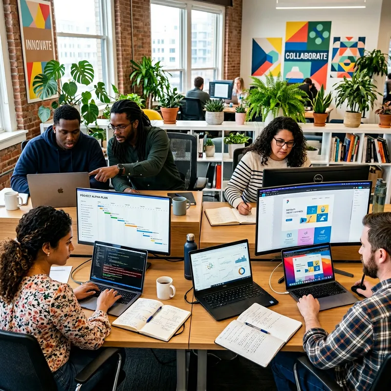 Team Collaboration: Diverse Professionals at Work