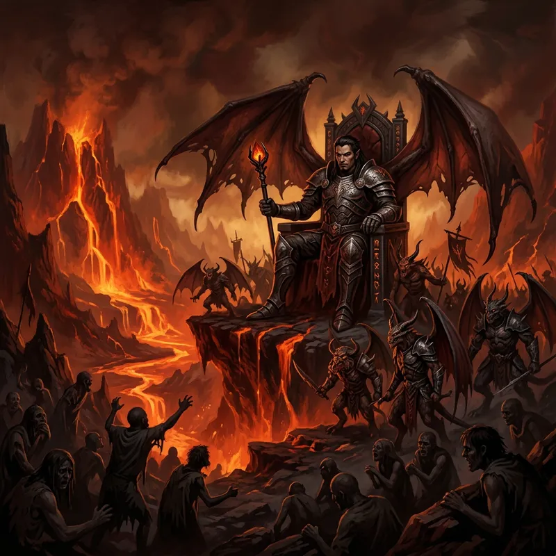Lucifer's Reign in Hell with His Legion of Demons