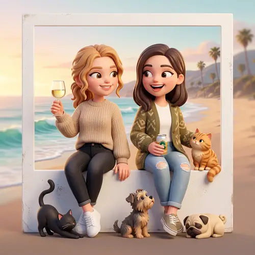 3D Characters with Joyful Beach Vibes