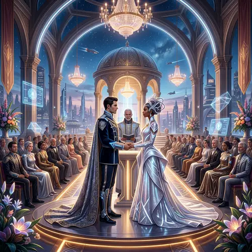 Futuristic Regal Wedding with High-Tech Elegance