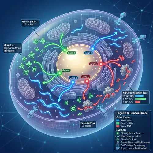 Detailed Cell Illustration with RNA Transcription