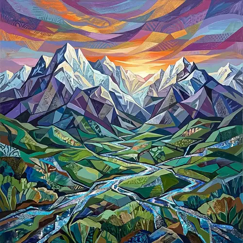 Majestic Mountain Landscapes: Abstract Geographical Interpretation