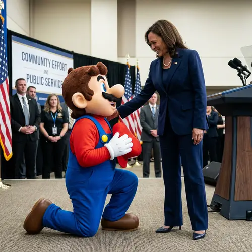Mario Worships Kamala Harris: A Unique Fan Art