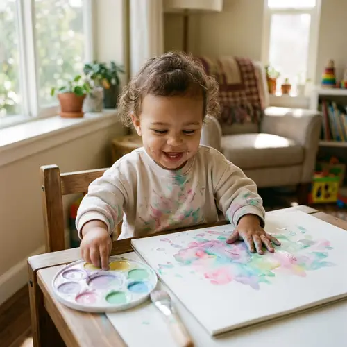 Joyful Baby Watercolor Painting | Creative Playtime