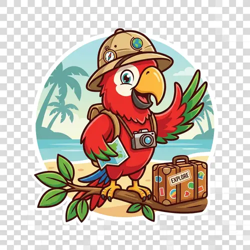 Red Parrot Mascot Design for Tourism Sites