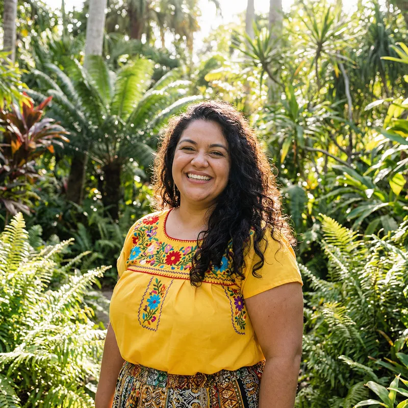 Cheerful Overweight Woman with a Confident Smile