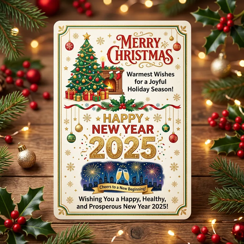 Christmas & New Year 2025 Flash Card Design Christmas & New Year 2025 Flash Card Design
