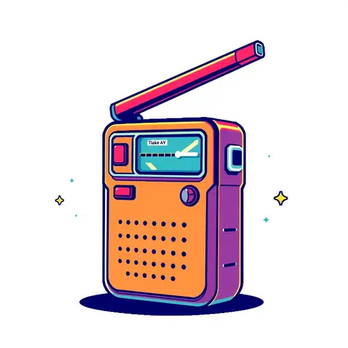 Vibrant Retro Pixel Art Walkie-Talkie Design