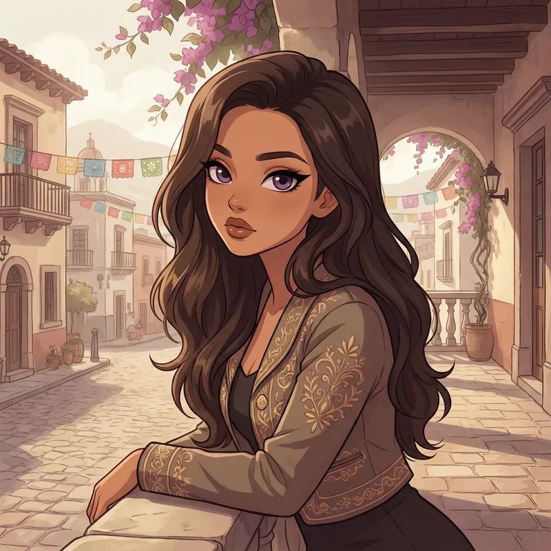 Stunning Anime Girl Illustration - Mexican Descent