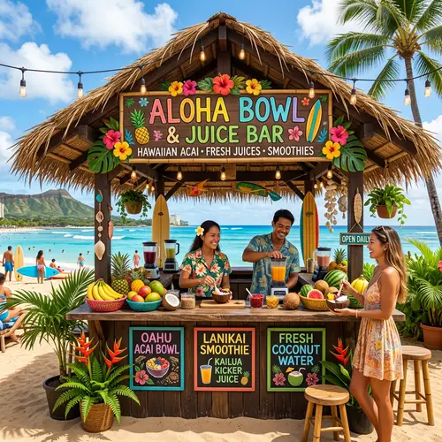 Outdoor Hawaiian Juice & Acai Bowl Bar Design