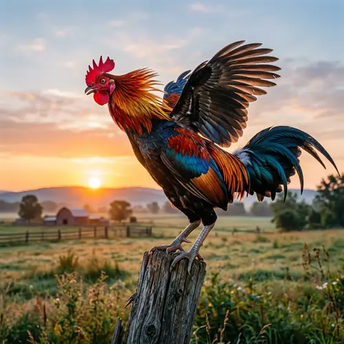 Vibrant Rooster Displaying Strength and Agility