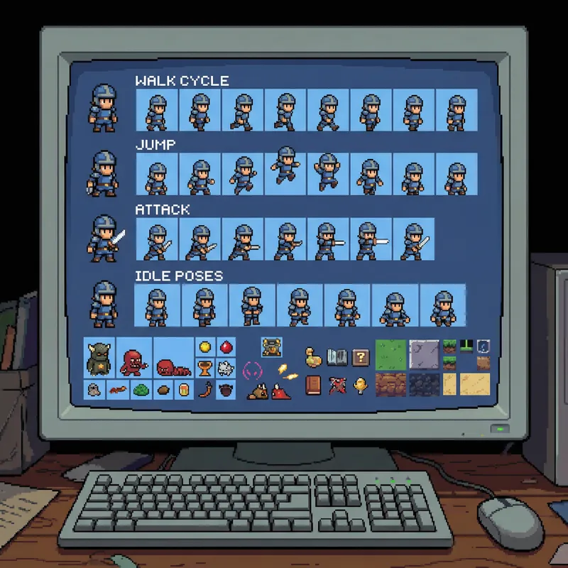 Pixel Art Sprite Sheet for Game Development