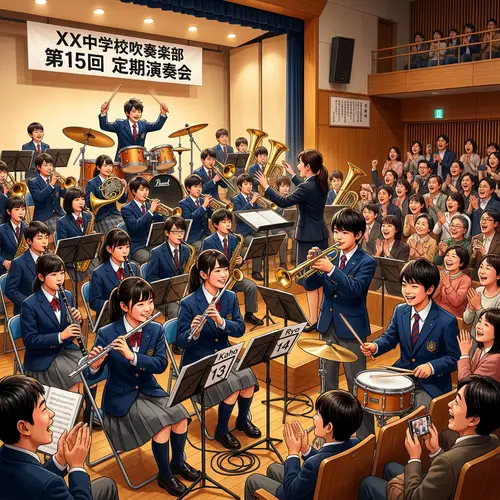 Japanese Middle School Band Concert - Energetic Performance
