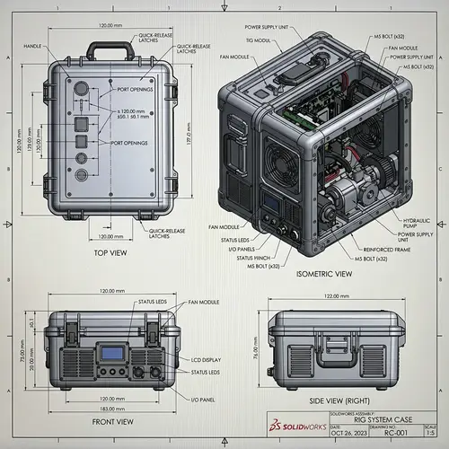 SolidWorks Rig System Case 3D Model Design