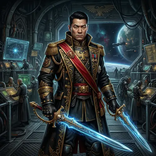 Stern Rogue Trader Portrait - Warhammer 40k Art