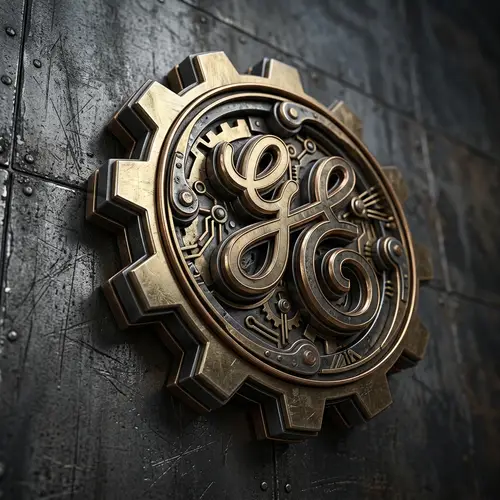 Realistic 3D Symbol with Metallic Sheen | Detailed Perspective View