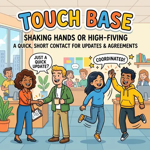 Touch Base: Quick Contacts & Updates Cartoon