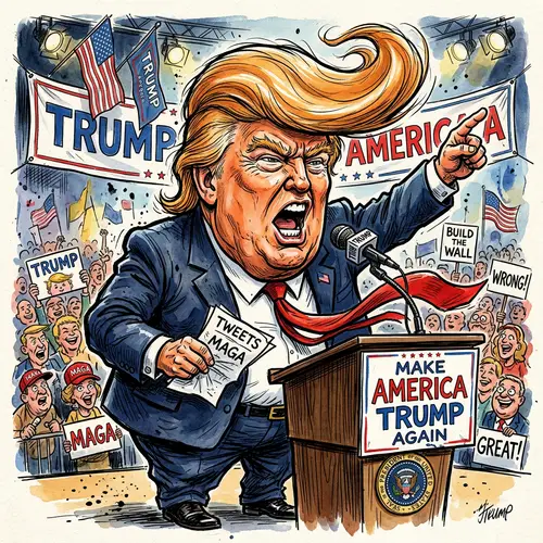 Donald Trump Caricature Art and Illustrations