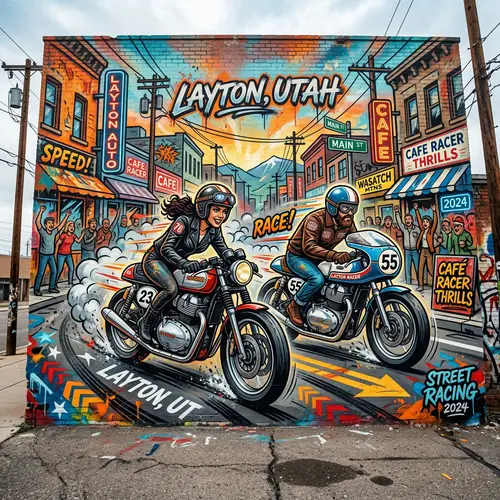 Retro-American Cafe-Style Motorcycles in Dynamic Action | Layton Utah