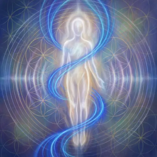 Ethereal Love: White Aura & Vibrant Blue Energy Art
