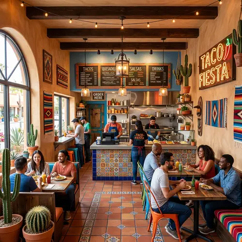 Stylish 700 Sq Ft QSR Taco Shop Interior Design