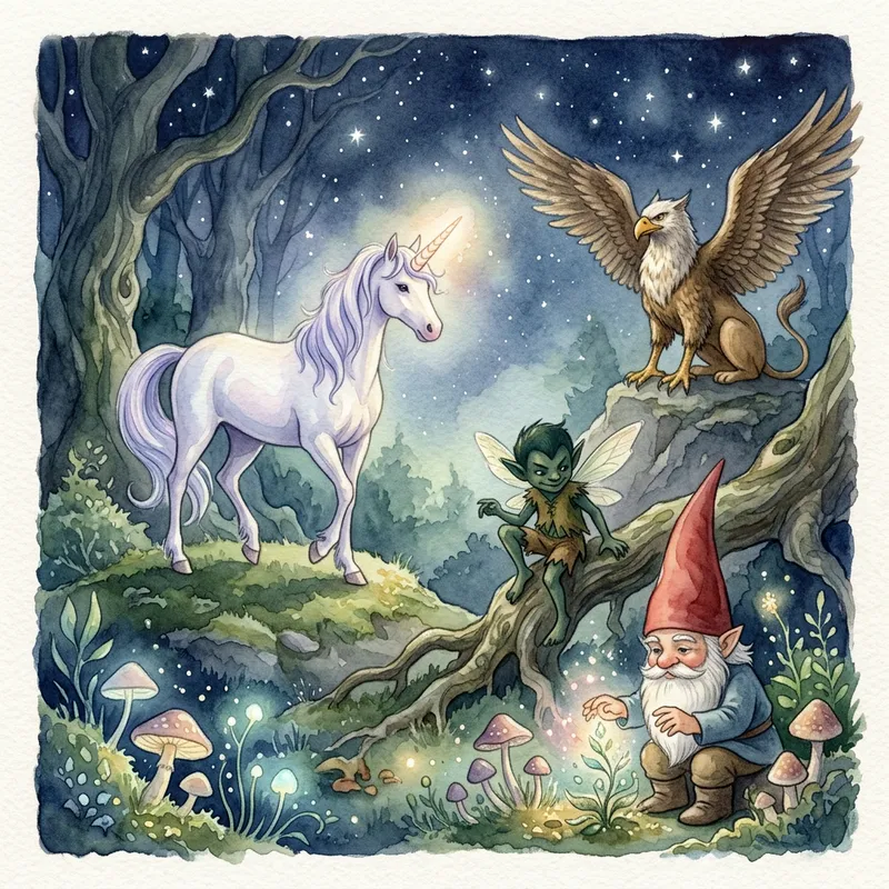 Magical Creatures - Enchanting Watercolor Art