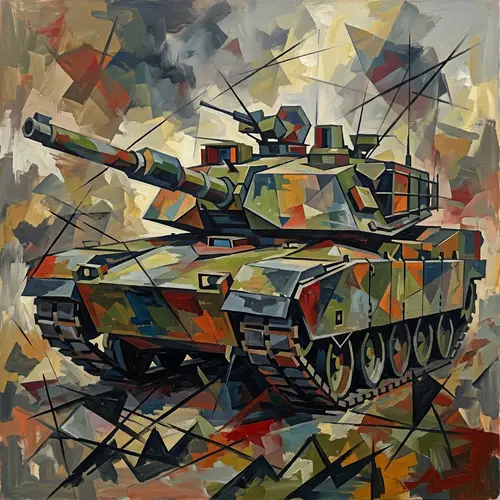 Abstract Military Tank Art | Geometric Patterns & Colors
