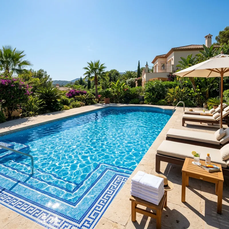 Luxurious Sparkling Pool | Greenery & High-End Patio