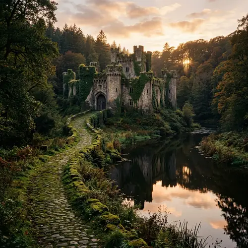 Enchanting Aged Castle in Vintage Style