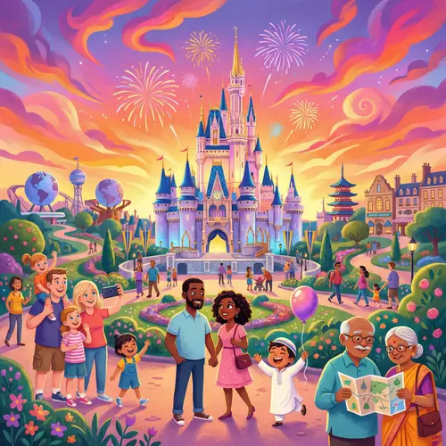 Vibrant Walt Disney World Resort Illustrations