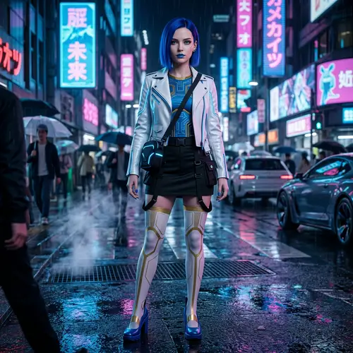 Stunning Cyberpunk Woman in 8K Wallpaper