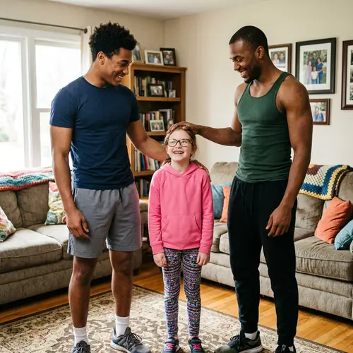 Caucasian Girl with African Descent Brothers: Casual and Fun Moments