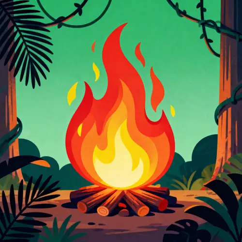 Motivation Fire Clipart in Jungle Setting