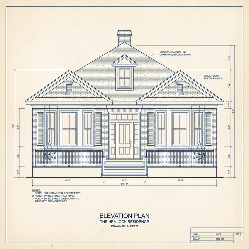 Architectural Blueprint for Single-Floor House Elevation