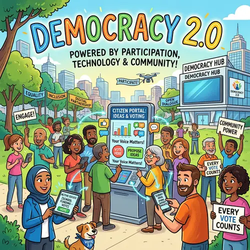 Democracy 2.0 Cartoon: A Colorful Representation