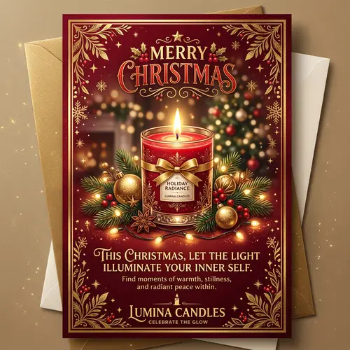 Creative Christmas Card for Candle Company