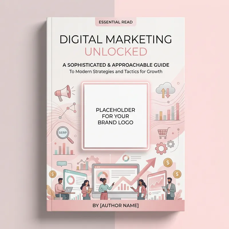Sophisticated Digital Marketing eBook Design with White Square & Soft Pink Touches
